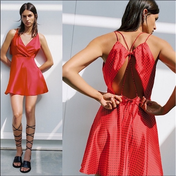 Zara red black polka dot mini dress - Picture 11 of 11